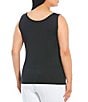 Color:Black - Image 2 - Slim Factor by Investments Plus Size Lexi Scoop Neck Sleeveless Soft Stretch Tank Top