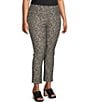 Color:Abstract Crackle - Image 3 - Slim Factor by Investments Plus Size Ponte Knit Abstract Crackle Print No-Waist Ankle Pants