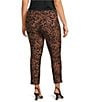 Investments Slim Factor by Investments Plus Size Ponte Knit No-Waist Ankle Leopard Pants, Color:Rawhide/Black Leopard - Image 4