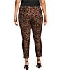 Investments Slim Factor by Investments Plus Size Ponte Knit No-Waist Ankle Leopard Pants, Color:Rawhide/Black Leopard - Image 2