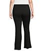 Investments Slim Factor by Investments Plus Size Ponte Knit No Waist Flare Leg Pants, Color:Black - Image 2