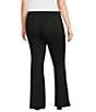 Investments Slim Factor by Investments Plus Size Ponte Knit No Waist Flare Leg Pants, Color:Black - Image 4