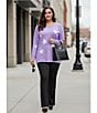 Investments Slim Factor by Investments Plus Size Ponte Knit No Waist Flare Leg Pants, Color:Black - Image 7