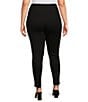 Color:Black - Image 2 - Slim Factor by Investments Plus Size Ponte Knit Wide Waistband Leggings
