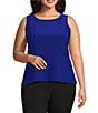 Color:Royal Blue - Image 1 - Slim Factor by Investments Plus Size Sleeveless Knit Crew Neck Tank Top