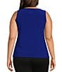 Color:Royal Blue - Image 2 - Slim Factor by Investments Plus Size Sleeveless Knit Crew Neck Tank Top