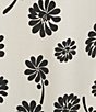 Investments Slim Factor by Investments Plus Size Woodblock Daisy Print Sleeveless Crew Neck Maxi Dress, Color:Black/Egret Woodblock Daisy - Image 5
