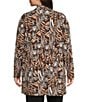 Investments Slim Factor by Investments Plus Size Zebra Mix Long Sleeve Open-Front Cardigan, Color:Zebra Mix - Image 2