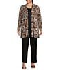 Investments Slim Factor by Investments Plus Size Zebra Mix Long Sleeve Open-Front Cardigan, Color:Zebra Mix - Image 5