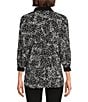 Color:Abstract Strokes - Image 2 - Slim Factor by Investments Point Collar Neck 3/4 Sleeve Abstract Print Partial Button Front Henley Top
