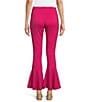 Color:Magenta - Image 2 - Slim Factor by Investments Ponte Knit Front Slit Ruffle Kick Flare Pants