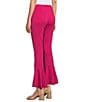 Color:Magenta - Image 4 - Slim Factor by Investments Ponte Knit Front Slit Ruffle Kick Flare Pants