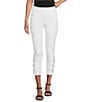 Color:White - Image 1 - Slim Factor by Investments Ponte Knit Heat Set Embellished Capri Leggings
