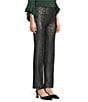 Investments Slim Factor by Investments Ponte Knit No Waist Slim Straight Python Foil Coated Pants, Color:Python Foil - Image 3