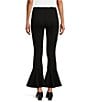 Color:Black - Image 2 - Slim Factor by Investments Ponte Knit Ruffle Front Slit Kick Flare Pants