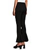 Color:Black - Image 4 - Slim Factor by Investments Ponte Knit Ruffle Front Slit Kick Flare Pants
