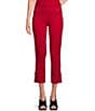 Color:Rich Red - Image 1 - Slim Factor by Investments Ponte Knit Silver Rivets Slim Leg Pull-On Cropped Pants