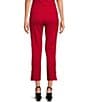 Color:Rich Red - Image 2 - Slim Factor by Investments Ponte Knit Silver Rivets Slim Leg Pull-On Cropped Pants