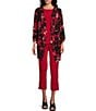 Color:Rich Red - Image 3 - Slim Factor by Investments Ponte Knit Silver Rivets Slim Leg Pull-On Cropped Pants