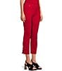 Color:Rich Red - Image 4 - Slim Factor by Investments Ponte Knit Silver Rivets Slim Leg Pull-On Cropped Pants