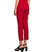 Color:Rich Red - Image 5 - Slim Factor by Investments Ponte Knit Silver Rivets Slim Leg Pull-On Cropped Pants