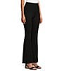 Color:Black - Image 3 - Slim Factor by Investments Ponte Knit Classic Waist Flare Leg Pants