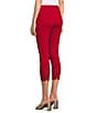 Color:Rich Red - Image 4 - Slim Factor by Investments Rich Red Laser Cut Capri Leggings