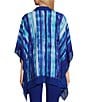 Color:Royal Blue Stripe - Image 2 - Slim Factor by Investments Royal Blue Stripe Collared Poncho Top
