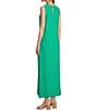 Investments Slim Factor by Investments Sleeveless Crew Neck Maxi Dress, Color:Simply Green - Image 4