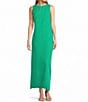 Investments Slim Factor by Investments Sleeveless Crew Neck Maxi Dress, Color:Simply Green - Image 1