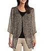 Color:Modern Snake - Image 1 - Slim Factor by Investments Snake Print 3/4 Sleeve Faux Cardigan Blouse
