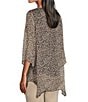 Color:Modern Snake - Image 4 - Slim Factor by Investments Snake Print 3/4 Sleeve Faux Cardigan Blouse