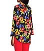 Investments Slim Factor by Investments Spring Bloom Print 3/4 Flare Sleeve Scoop Neck Crossover Top, Color:Spring Bloom - Image 4