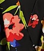 Investments Slim Factor by Investments Spring Bloom Print 3/4 Flare Sleeve Scoop Neck Crossover Top, Color:Spring Bloom - Image 6