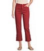 Slimsation® by Multiples Petite Size Stretch Denim 4 Button Scalloped Edge Hem Crop Pants - Image 1