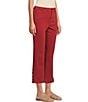 Slimsation® by Multiples Petite Size Stretch Denim 4 Button Scalloped Edge Hem Crop Pants - Image 3