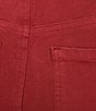 Slimsation® by Multiples Petite Size Stretch Denim 4 Button Scalloped Edge Hem Crop Pants - Image 6