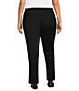 Color:Black - Image 2 - Slimsation® by Multiples Plus Size Relaxed Straight Leg Pull-On Pants