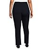 Color:Midnight - Image 2 - Slimsation® by Multiples Plus Size Relaxed Straight Leg Pull-On Pants