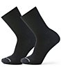 Color:Black - Image 1 - Everyday Solid Rib Crew Socks 2-Pack
