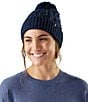 SmartWool Isto Cable Knit Merino Wool Retro Pom Beanie, Color:Deep Navy - Image 2