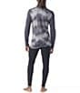 SmartWool Slim-Fit Merino Base Layer Pine Print Quarter-Zip Pullover, Color:Charcoal/Foggy Pines - Image 2