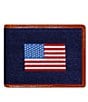 Color:Navy - Image 1 - Needlepoint American Flag Wallet
