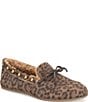 Sofft Alpine Leopard Print Suede Shearling Stud Detail Moccasins - Image 1