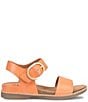 Color:Orange - Image 2 - Bali Leather Oversized Buckle Detail Sandals