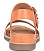 Color:Orange - Image 3 - Bali Leather Oversized Buckle Detail Sandals