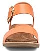 Color:Orange - Image 5 - Bali Leather Oversized Buckle Detail Sandals
