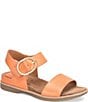 Color:Orange - Image 1 - Bali Leather Oversized Buckle Detail Sandals