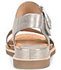 Color:Silver - Image 3 - Bali Metallic Leather Oversized Buckle Detail Sandals