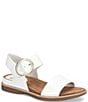 Color:White - Image 1 - Bali Patent Leather Buckle Detail Sandals
